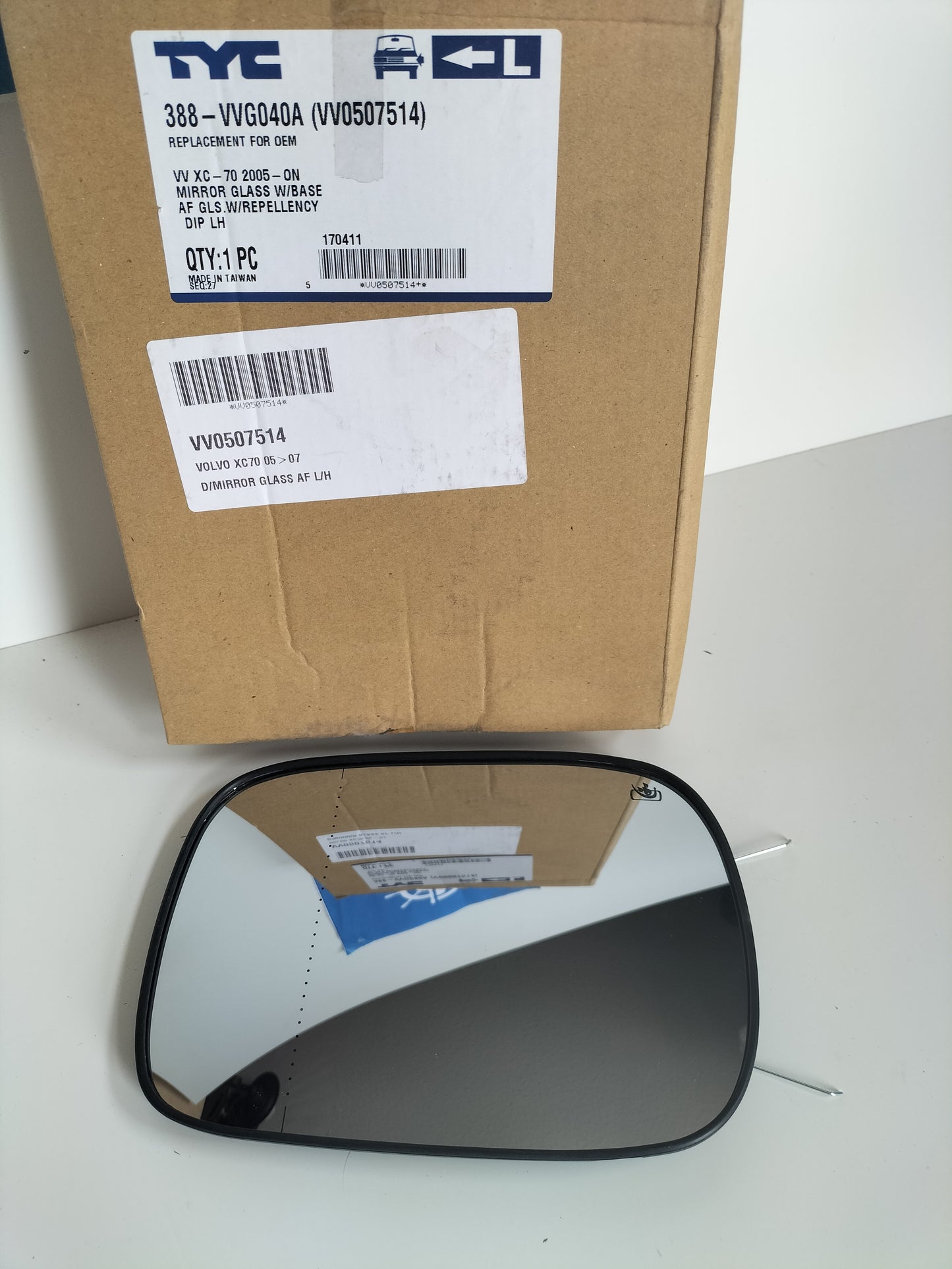 Wing Mirror Glass - L/H - TYC - Volvo XC70 I Cross Country 2002-2007