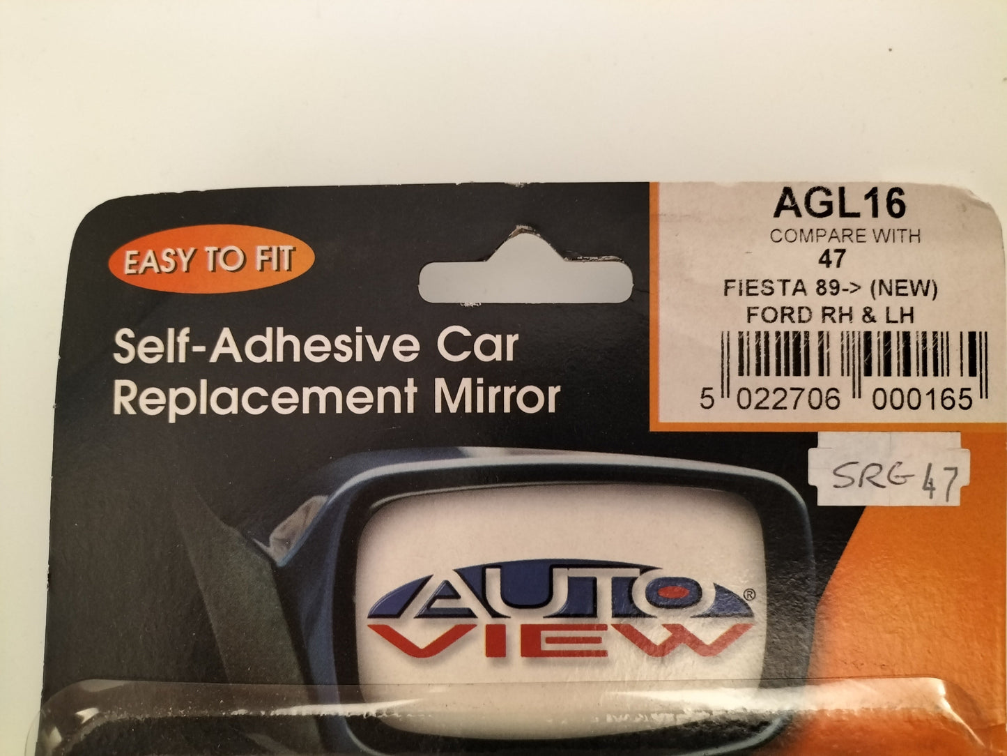 Wing Mirror Glass - Self-Adhesive - Ford Fiesta 1989-1993