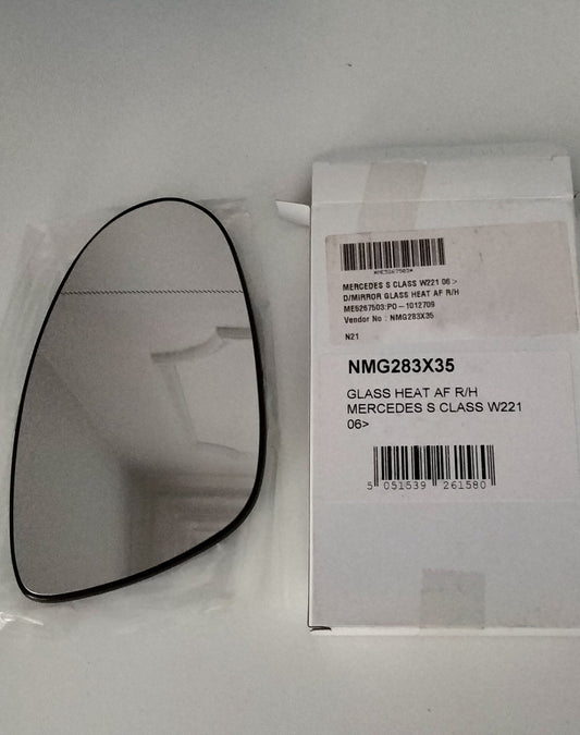 Wing Mirror Glass - Mercedes S Class W221 2006 - Heated AF R/H - NMG283X35