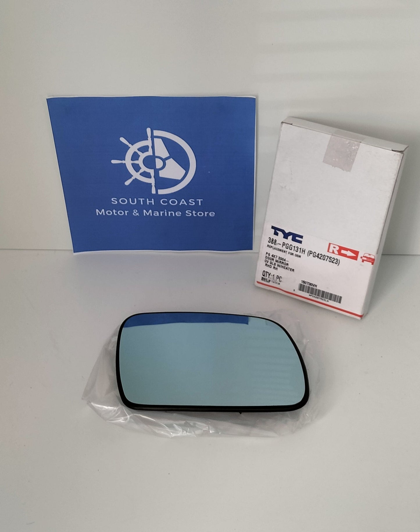 Wing Mirror Glass TYC - Peugeot 407 2004 including backing plate - CV Heat R/H - 388-PGG131H (PG4207523)