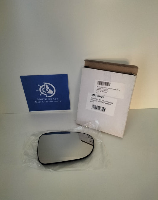 Wing Mirror Glass - Volkswagen Sharen/Seat Alhambra 1995-2000 Includes backing plate - CV R/H - VW0957503 - 1012709 - NMG463X25